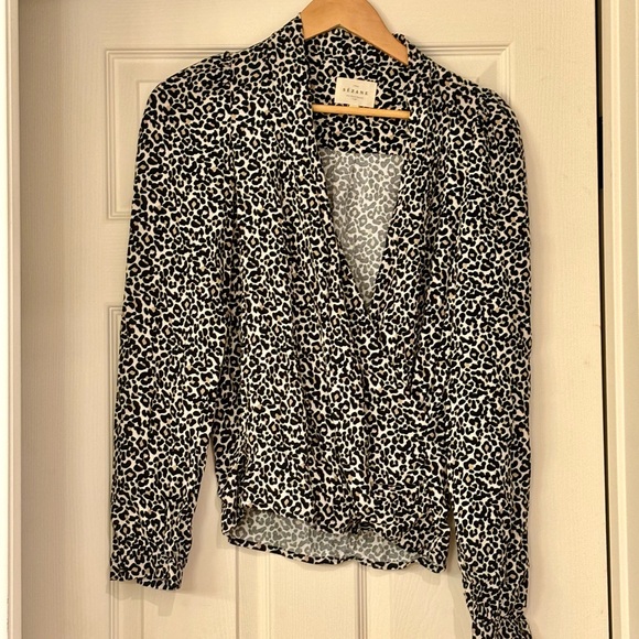 Sézane Abelia shirt blouse leopard cheetah size 32 or xs French - Picture 4 of 4